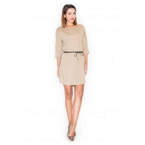 Dámske šaty K335 Tmavo béžová - Katrus