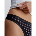 Dámske tangá 000QD3763E FTU čierne so vzorom - Calvin Klein