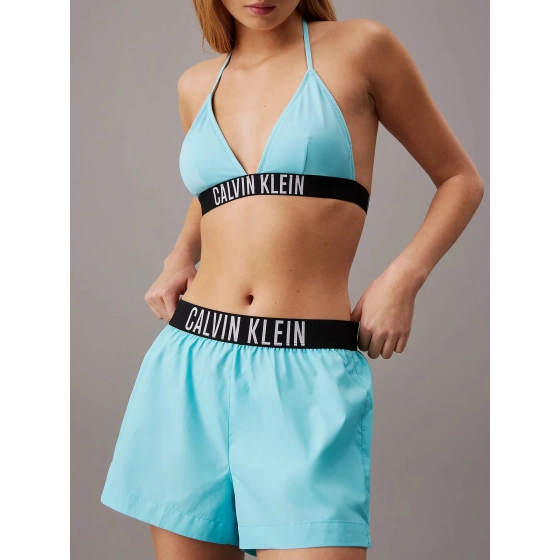 Dámske plážové šortky KW0KW02482 DCE sv. modré - Calvin Klein