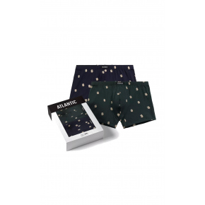 Pánske boxerky 2PACK 2MHH-001 Tmavo modrá / Tmavo zelená - Atlantic