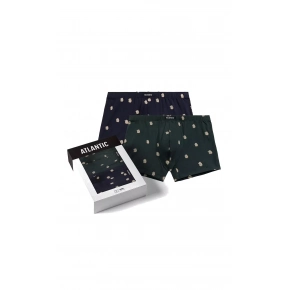Pánske boxerky 2PACK 2MHH-001 Tmavo modrá / Tmavo zelená - Atlantic