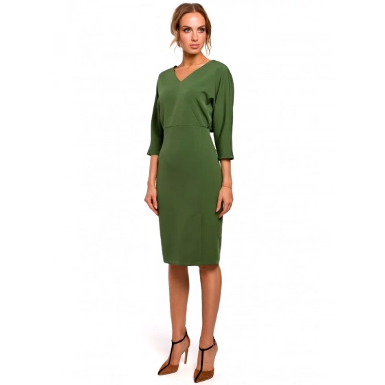 Šaty s netopierími rukávmi M464 zelené - Moe