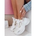 Sneakersy damskie na platformie CELESTIC białe FashionStreet ZY0817