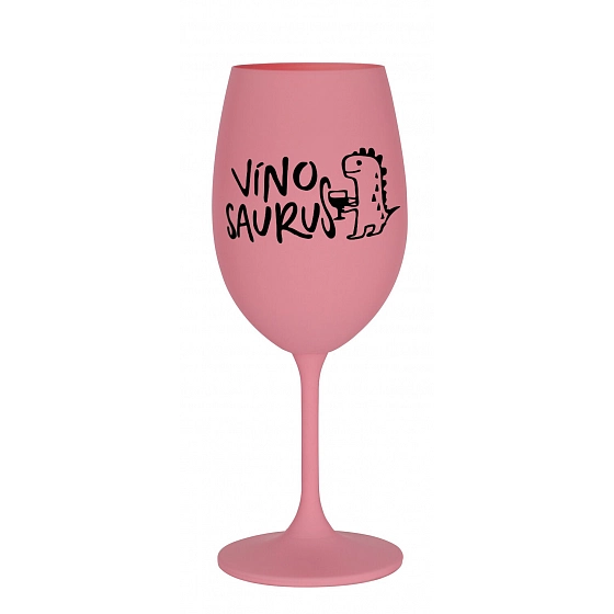 Pohárik VÍNOSAURUS - ružový pohár na víno 350 ml