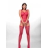 Očarujúce bodystocking Leisha červený - Anais