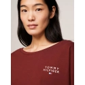 Dámske tričko s dlhým rukávom UW0UW04153 DW5 gaštanové - Tommy Hilfiger