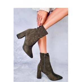 Dámske členkové topánky HD055-100 Tmavo zelená - Besty