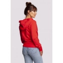 Zavinovací sveter s kapucňou B246 červený - BeWear