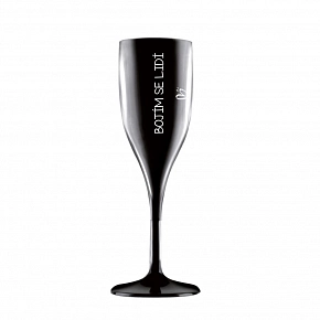 SKLIENKA Bojím sa ľudí - čierna nerozbitná prosecco poháre 150 ml