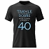Tričko - Dámske bavlnené tričko s potlačou - TAKHLE DOBRE MÔŽE ČLOVEK VYPADAŤ V 40 (MODRÁ) - čierne
