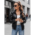 Kurtka damska bomberka pikowana czarna FashionStreet TY5292
