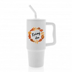 KRÁSNÝ DEN (PODZIM) - bílý cestovní termohrnek 900 ml  