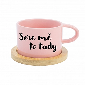 SERE MĚ TO TADY - růžový hrníček makronka 200 ml