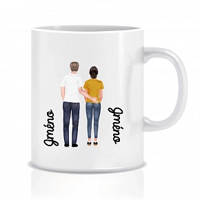 Personalizovaný klasický bílý keramický hrníček 300 ml s párem Personalizovaný klasický bílý keramický hrníček 300 ml s párem