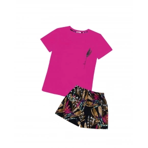 Dámske pyžamo 01/219 tm. ružové s pierkami - Karol