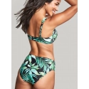 Dámska plavková podprsenka SW1642 Bali Full Cup Bikini zelené s listami - Panache