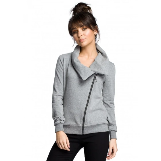 Dámska mikina na zips B071 sivá - BEwear
