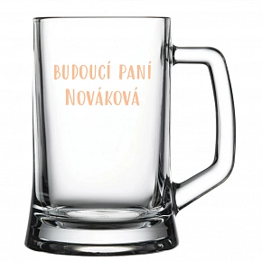 Personalizovaná pivní sklenice - budoucí paní 