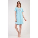 Dámska nočná košeľa s krátkym rukávom Eliška mentolová - Vienetta
