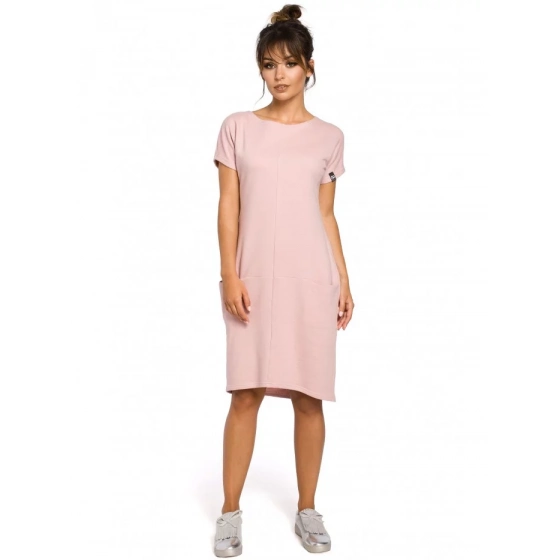 Dámske šaty B050 Púdrové ružová - BeWear