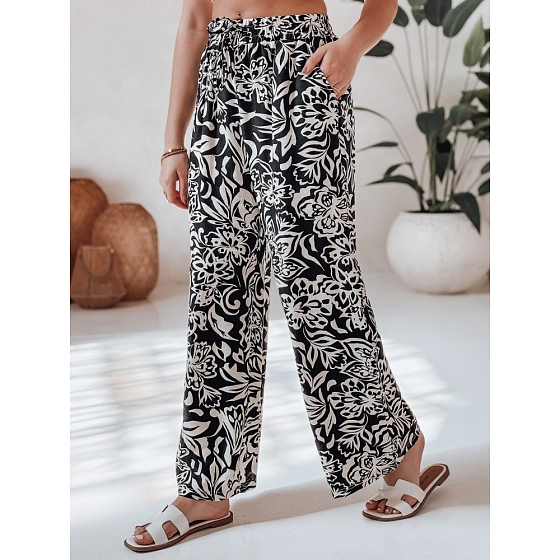 Spodnie damskie materiałowe wide leg TROPICAL SUN czarne FashionStreet UY2634