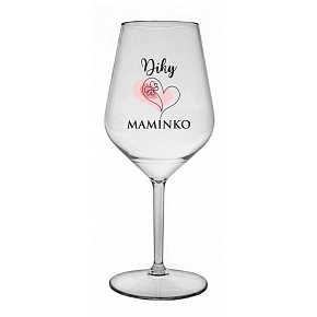 DÍKY MAMINKO - čirá nerozbitná sklenice na víno 470 ml DÍKY MAMINKO - čirá nerozbitná sklenice na víno 470 ml