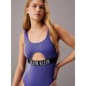 Dámske jednodielne plavky KW0KW02640 C86 modré - Calvin Klein
