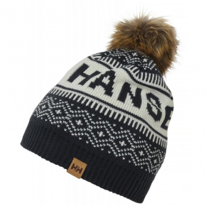 Unisex zimná čiapka Champow Beanie 67451-597 Čierna s bielou - Helly Hansen