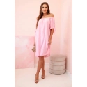 Dámske viskózové šaty 81785 cukrovo ružové - Kesi