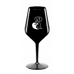69 - černá nerozbitná sklenice na víno 470 ml
