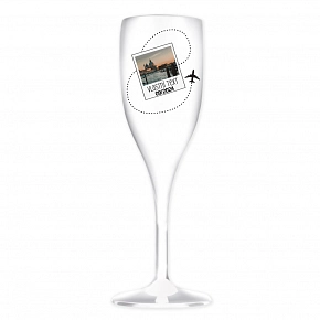 Personalizovaná nerozbitná prosecco sklenice s fotkou a cestovatelským motivem Personalizovaná nerozbitná prosecco sklenice s fotkou a cestovatelským motivem