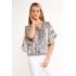 Dámska blúzka s volánom na rukávoch BLU2020-M19 sivá so vzorom - Monnari