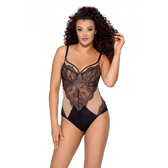 Dámske body BD-021 Čierna s telovou - Ava