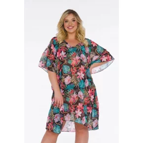 Dámske pareo 15 D83T-43 čierne skvety - Self