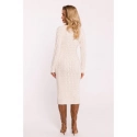 Dámske svetrové šaty M824 Svetlo béžová - MOE