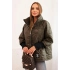Dámska prešívaná bunda 5705 khaki - Kesi