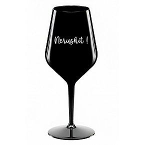 NERUŠIŤ! - čierna nerozbitný pohár na víno 470 ml