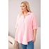 Bavlnená mušelínová košeľa Plus Size 65622 baby ružová - Kesi