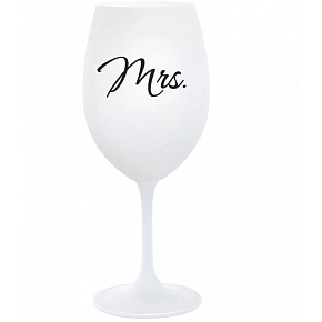 MRS. - bílá  sklenice na víno 350 ml