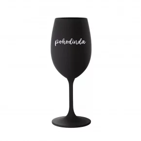 POHODINDA - čierna pohár na víno 350 ml