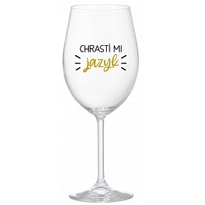 CHRASTÍ MI JAZYK - priehľadný pohár na víno 350 ml