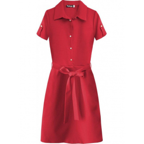 Dámske šaty s golierom 431 červené - Inpress