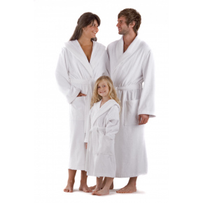 Unisex župan s kapucňou 3150 Sauna Biela - Vestis