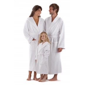 Unisex župan s kapucňou 3150 Sauna Biela - Vestis