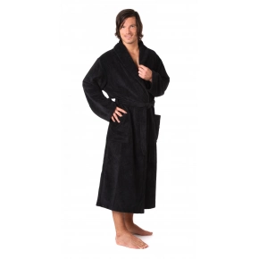 Pánsky dlhý župan so šálovým golierom Tampa 2149 9999 Čierna - Vestis