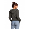 Zavinovací sveter s kapucňou B246 čierny - BeWear