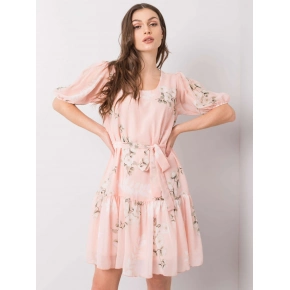 Dámske kvetované šaty LK SK 508129.06X Púder ružová - Lakerta