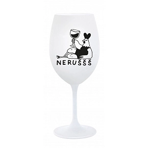 NERUŠŠŠ - bílá sklenice na víno 350 ml NERUŠŠŠ - bílá sklenice na víno 350 ml