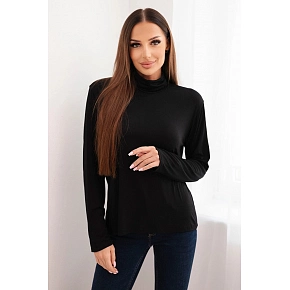 Dámsky chlpatý rolák F3631B čierny - Koucla