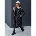 Płaszcz damski zimowy pikowany z kapturem CELESTIE czarny FashionStreet TY4513